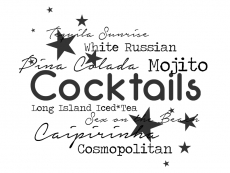 Wandtattoo Cocktails mit Sternen Motivansicht