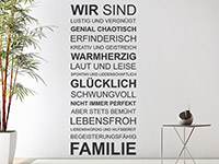 Wandtattoo Wir sind eine Familie