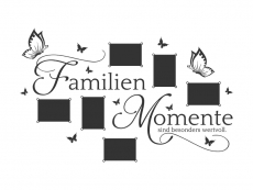 Wandtattoo Familienmomente sind wertvoll Fotorahmen Motivansicht