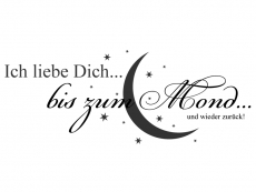 Wandtattoo Ich liebe Dich bis zum Mond Motivansicht