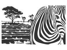 Wandtattoo Wandbanner Zebra Motiv Motivansicht