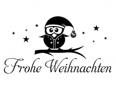 Wandtattoo Frohe Weihnachten mit Eule Motivansicht