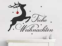 Wandtattoo Rentier mit Weihnachtskugel