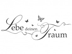 Wandtattoo Lebe deinen Traum mit Schmetterlingen Motivansicht