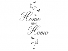 Wandtattoo Home sweet Home mit Schmetterlingen Motivansicht