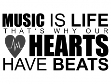 Wandtattoo Music Heart Beats Motivansicht