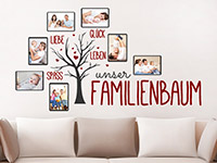 Wandtattoo Unser Familienbaum mit Fotorahmen