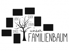 Wandtattoo Unser Familienbaum mit Fotorahmen Motivansicht