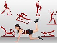 Wandtattoo Aerobic Fitness Studio Set