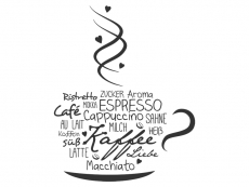 Wandtattoo Kaffeeliebe Motivansicht