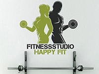 Wandtattoo Fitnessstudio mit Wunschname