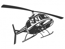 Wandtattoo Helikopter Motivansicht