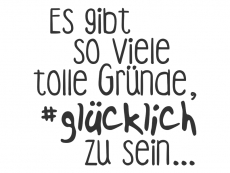 Wandtattoo Hashtag Glücklich Motivansicht