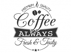 Wandtattoo Button Premium Quality Coffee Motivansicht