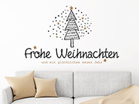 Wandtattoo Handgezeichnetes Frohe Weihnachten