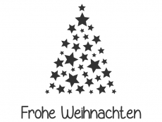 Wandtattoo Sterne Tannenbaum Frohe Weihnachten Motivansicht