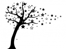 Wandtattoo Baum mit Sternen Motivansicht