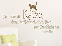 Wandtattoo Gott schuf die Katze...