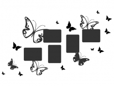 Wandtattoo Schmetterlinge mit Fotorahmen Motivansicht