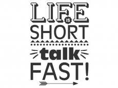Wandtattoo Life is short talk fast Motivansicht