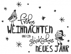 Wandtattoo Frohe Weihnachten mit Schneeflocken Motivansicht