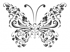 Wandtattoo Ornamente Schmetterling Motivansicht
