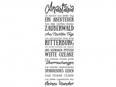 Wandtattoo Spruchbanner mit Wunschname Motivansicht