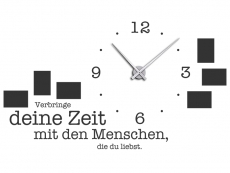 Wandtattoo Uhr Verbringe deine Zeit mit den Menschen Motivansicht