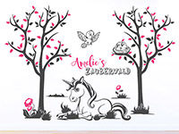 Wandtattoo Zauberwald mit Wunschname