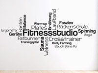 Wandtattoo Fitnessstudio Wortwolke