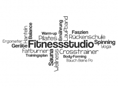 Wandtattoo Fitnessstudio Wortwolke Motivansicht