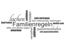 Wandtattoo Familienregeln Begriffe Motivansicht