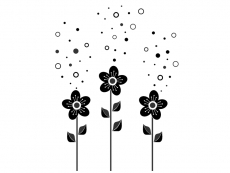 Wandtattoo Seifenblasen Blumen Motivansicht