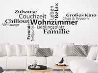 Wandtattoo Wortwolke Wohnzimmer