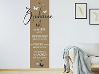 Wandtattoo Wandbanner Zuhause ist wo die Liebe wohnt