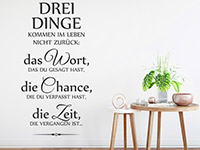 Wandtattoo Drei Dinge