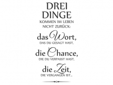 Wandtattoo Drei Dinge Motivansicht