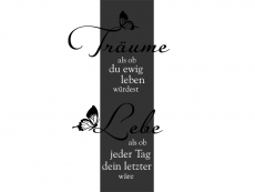 Wandtattoo Wandbanner Träume als ob du... Motivansicht