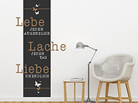 Wandtattoo Wandbanner Lebe Lache Liebe