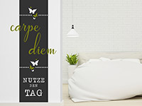 Wandtattoo Wandbanner Carpe diem mit Schmetterlingen