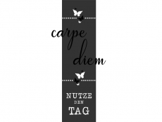 Wandtattoo Wandbanner Carpe diem mit Schmetterlingen Motivansicht