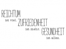 Wandtattoo Reichtum Zufriedenheit Gesundheit Motivansicht