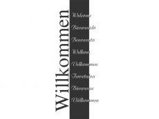 Wandtattoo Wandbanner Willkommen in 9 Sprachen Motivansicht