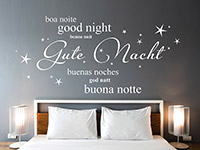 Wandtattoo Gute Nacht in verschiedenen Sprachen