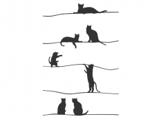 Wandtattoo Katzen auf dem Seil Motivansicht