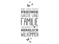 Wandtattoo Freunde Gäste und Familie Motivansicht