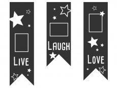 Wandtattoo Fotobanner Live Laugh Love Motivansicht