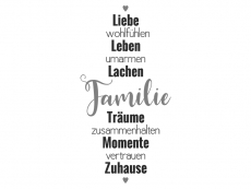 Wandtattoo Familienworte Motivansicht