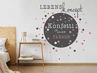 Wandtattoo Lebenskonzept Konfetti