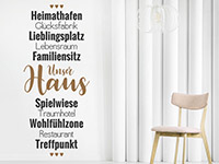 Wandtattoo Unser Haus